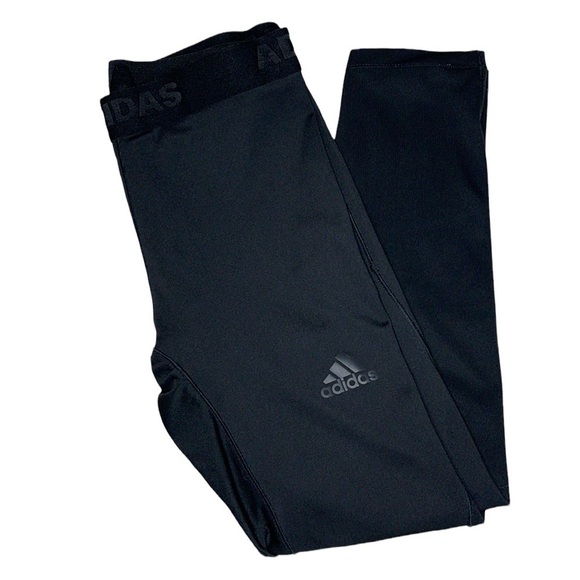 Adidas Girls Active Black Leggings Size M 10/12 - Picture 2 of 9